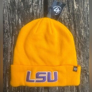 NWT Men's '47 Gold LSU Tigers Core Cuffed Embroidered Logo Knit Hat NEW